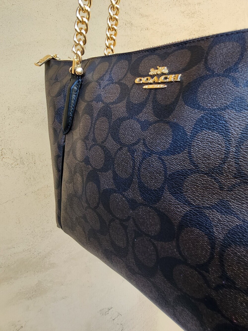 Coach Ava Chain Tote Signature Canvas Shoulder Bag - F87776 - Picture 8 of 16